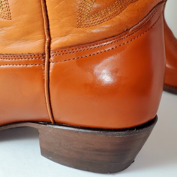 Big Bull Western Cowboy Boots Men's Reddish Brown and Tan Size 9 D Vintage - Picture 14 of 16